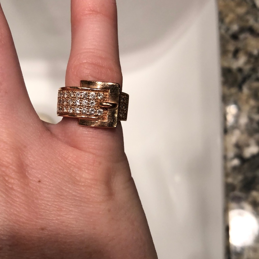 14 K Rose Gold buckle ring